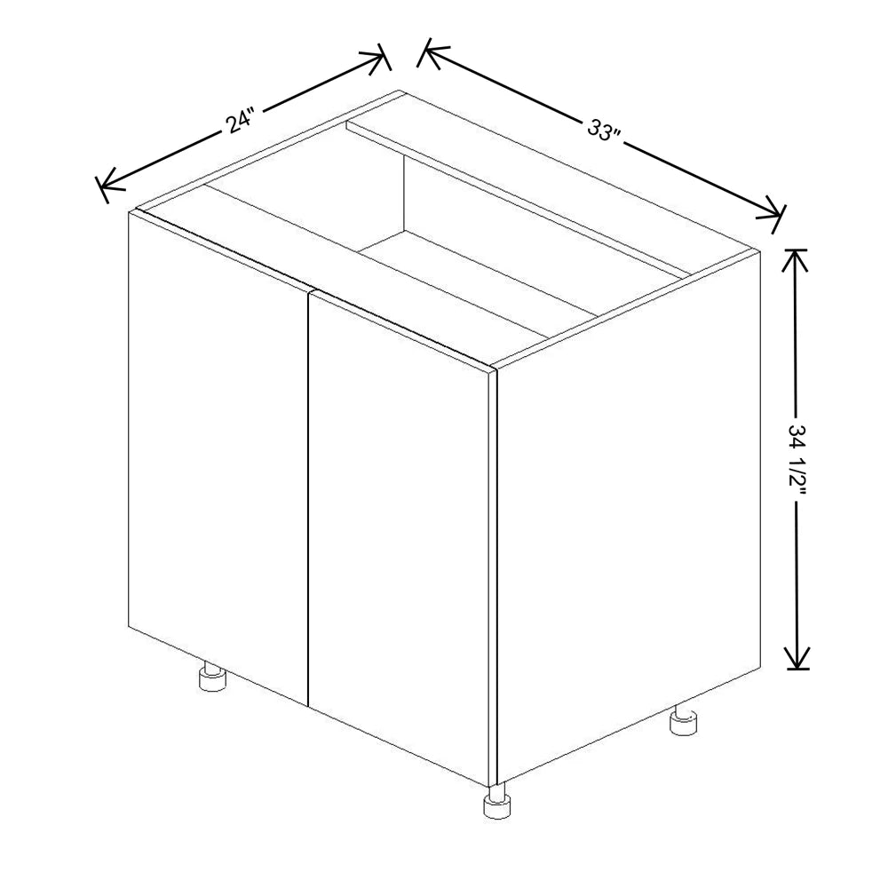 Fabuwood Ovela Catalina Textil Plata 33" W X 34 1/2" H X 24" D Full Height Double Door Base Cabinet