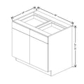 CNC Luxor 5-Piece White 36" W X 32 1/2" H Double Door 2 Drawer Base Cabinet