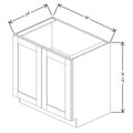 Fabuwood Allure Galaxy Dark Aqua 36" W X 34 1/2" H X 24" D Full Height Double Door Base Cabinet