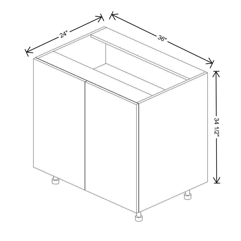 Fabuwood Ovela Tuscany Rosales 1 36" W x 34 1/2" H x 24" D Full Height Double Door Base Cabinet
