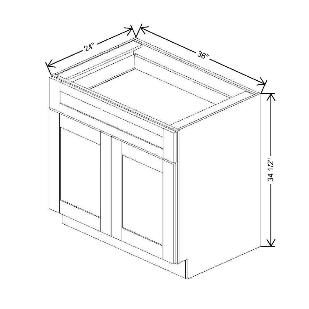 Fabuwood Allure Luna Natural Oak 36" W X 34 1/2" H X 24" D Double Doors/Single Drawers Base Cabinet