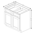 Fabuwood Allure Galaxy Claystone 36" W X 34 1/2" H X 24" D Double Door Base Cabinet