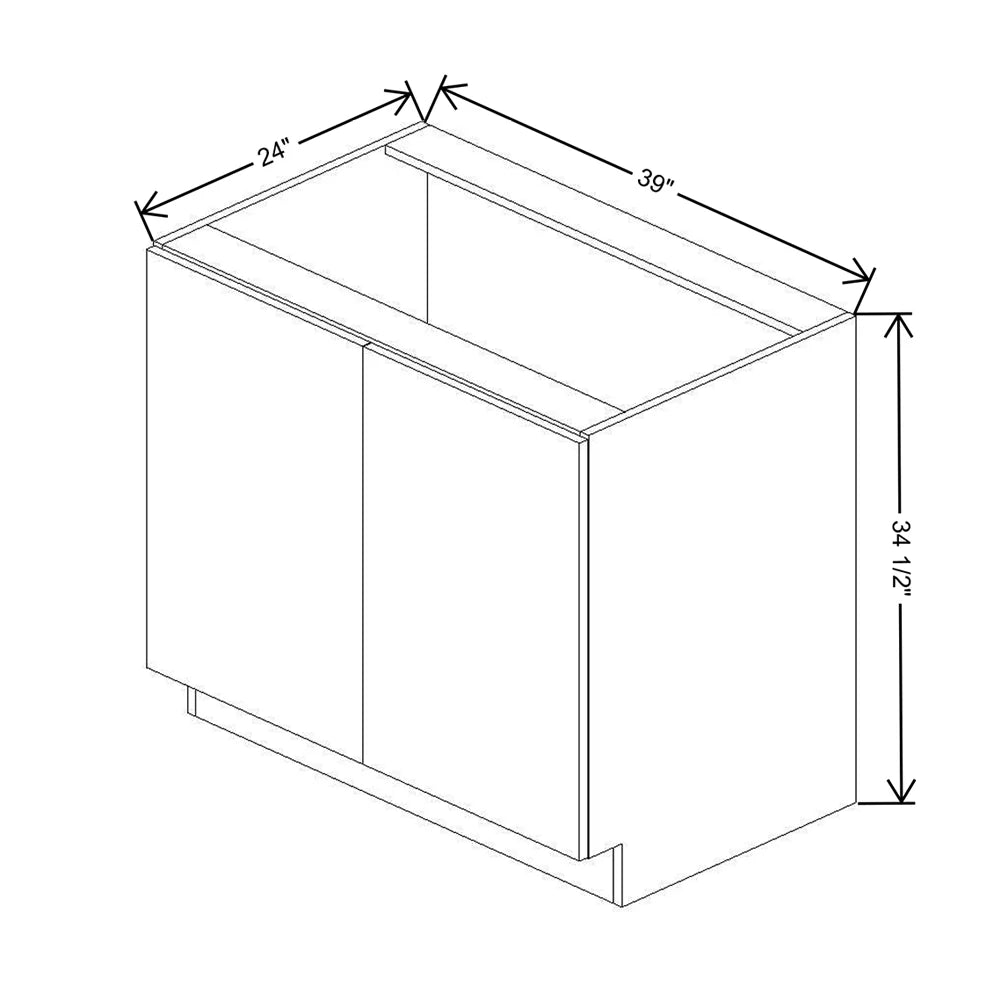CNC Concord Elegant White 39" W Full Height Double Door Base Cabinet