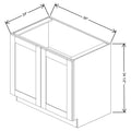 Fabuwood Allure Luna Natural Oak 39" W X 34 1/2" H X 24" D Full Height Double Door Base Cabinet
