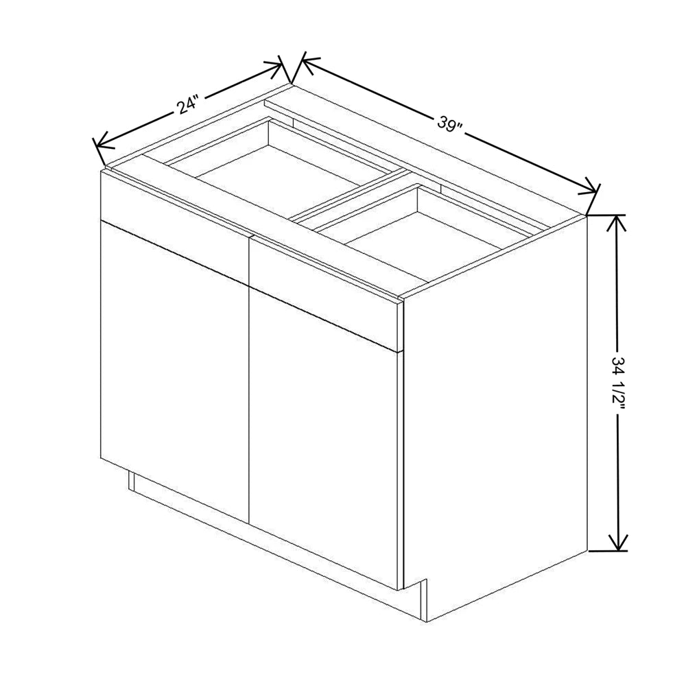 CNC Classic Milano Sunset 39" W 2 Drawer Double Door Base Cabinet