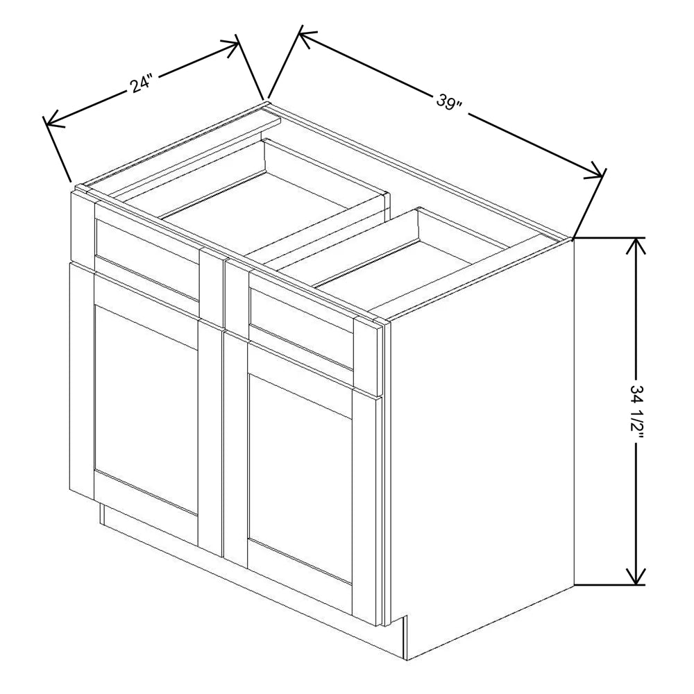 Fabuwood Allure Galaxy Dove 39" W X 34 1/2" H X 24" D Double Door Base Cabinet