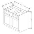 Fabuwood Allure Galaxy Natural Oak 39" W X 34 1/2" H X 24" D Double Door Base Cabinet