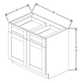 Fabuwood Allure Luna Natural Oak 39" W X 34 1/2" H X 24" D Double Door Base Cabinet
