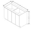 CNC Concord Elegant Stone 42" W Full Height Four Door Base Cabinet W/ 2 Pullout Shelf