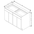 CNC Bedford Country Oak Honey 48" W Double Drawer & 4 Door Base Cabinet