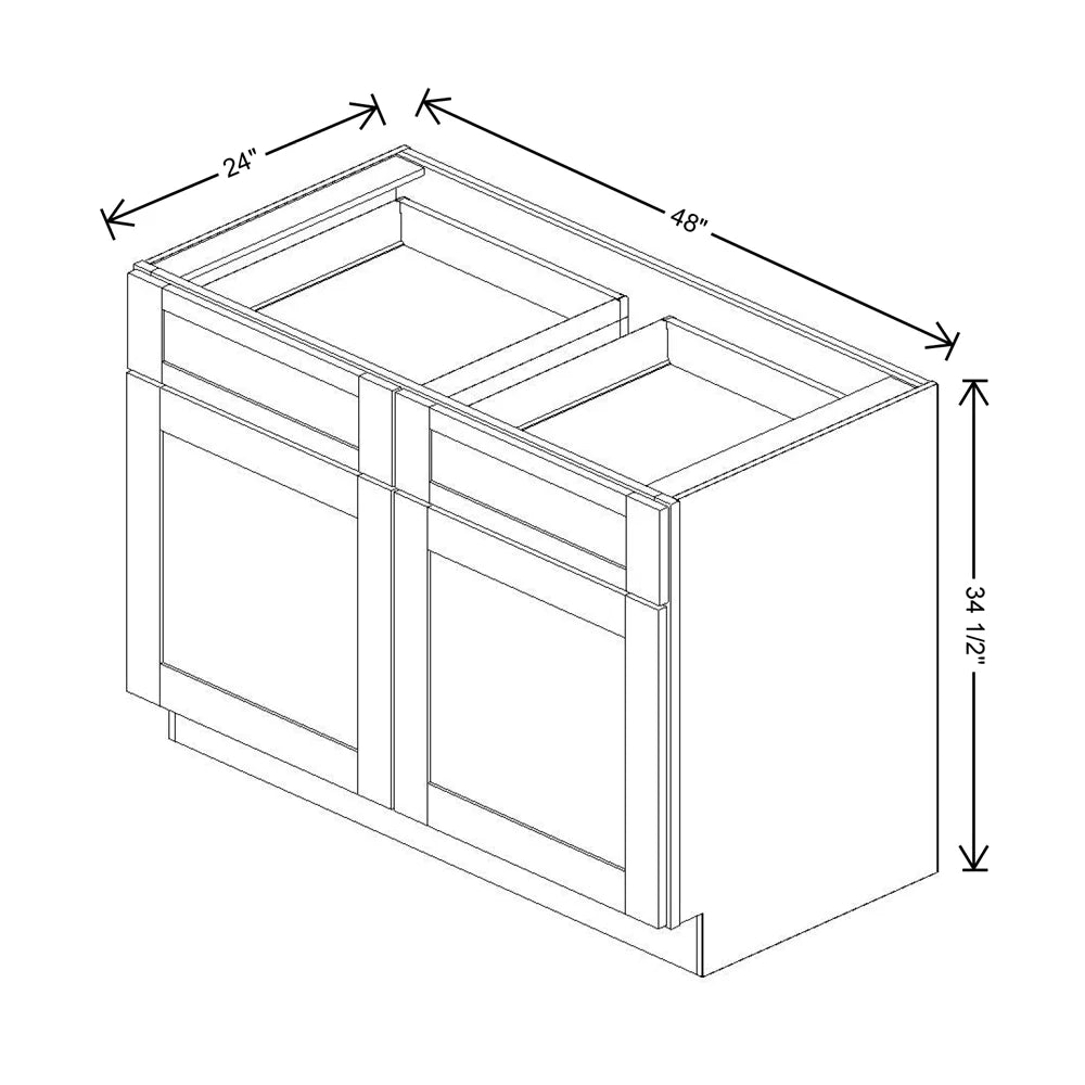 Fabuwood Allure Luxe Canyon Oak 48" W X 34 1/2" H X 24" D Double Doors/Double Drawers Base Cabinet