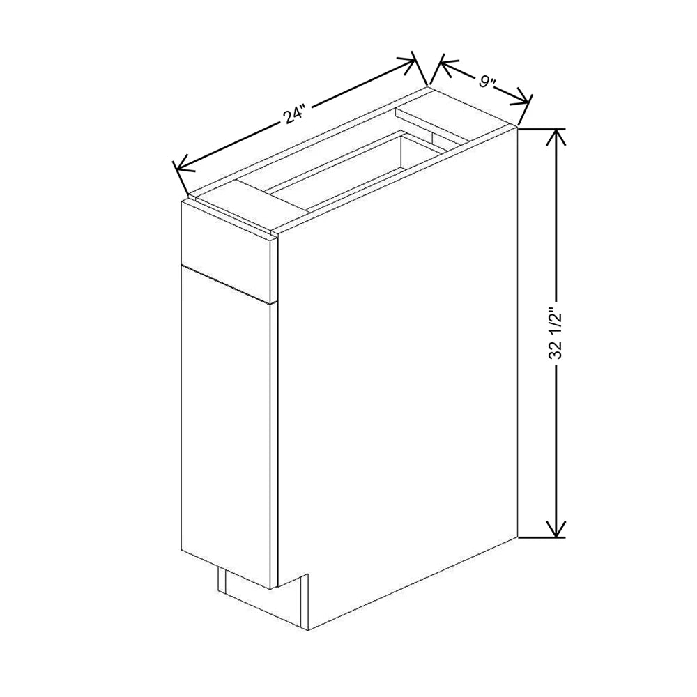 CNC Classic Broadway Almond 09" W X 32 1/2" H Single Door Base Cabinet
