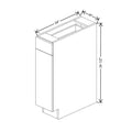 CNC Concord Elegant Ocean 09" W Single Door & Drawer Base Cabinet