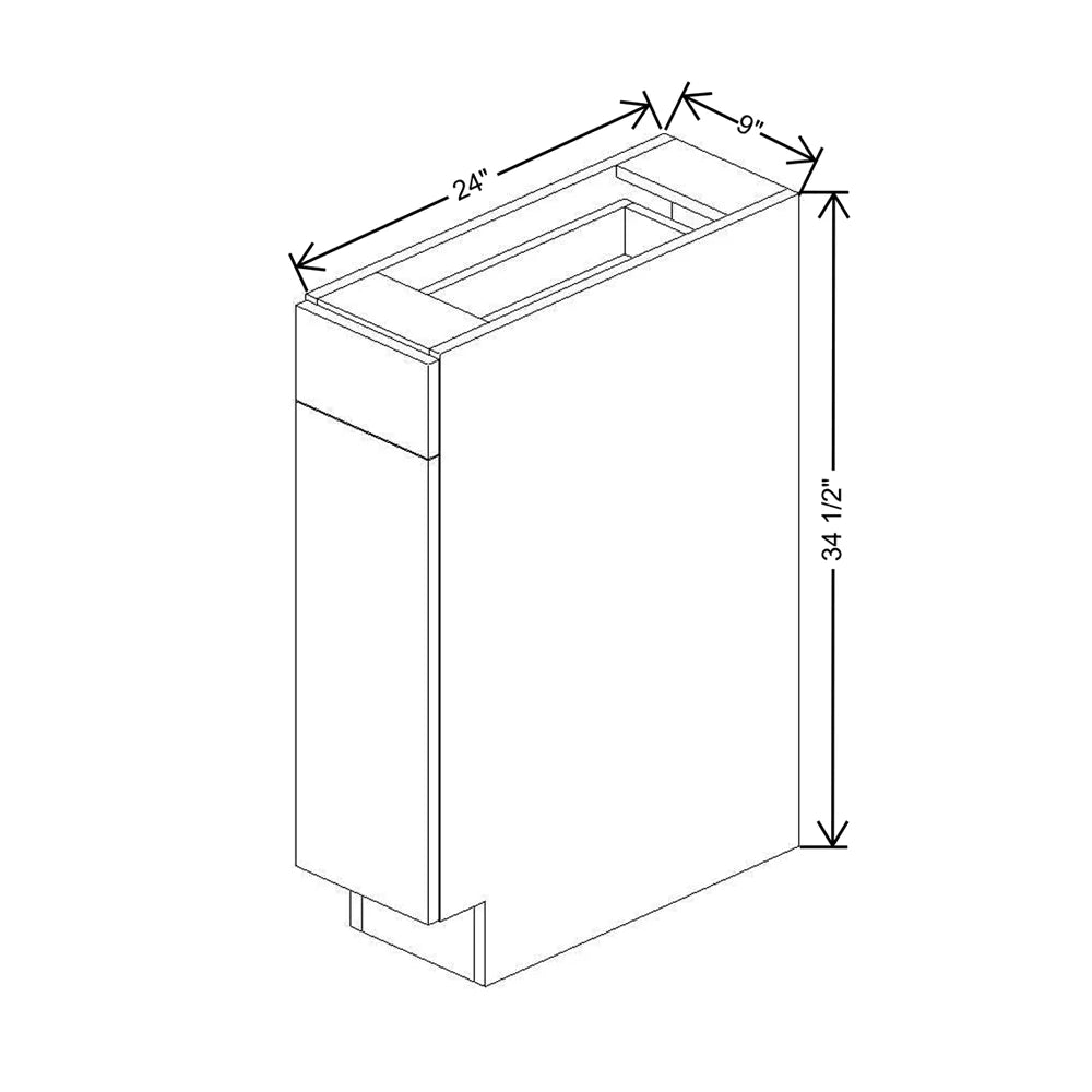 CNC Classic Broadway Chestnut 09" W Single Door Base Cabinet