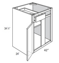 BBC42R - RTA Sage Green Shaker - Blind Base Cabinet - Single Door/Drawer - 42W x 34.5"H x 24"D - Right Side Blind