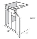 BBC42 - RTA Avalon Raised Panel - Blind Base Cabinet - Single Door/Drawer - 42W x 34.5"H x 24"D