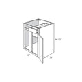 BBC42L - Assembled Cream White Shaker - Blind Base Cabinet - Single Door/Drawer - 42W x 34.5"H x 24"D - Left Side Blind