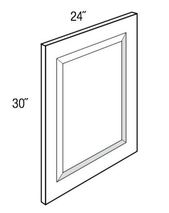 BDD24 - Assembled Unfinished Shaker - Decorative End Panel - 24" X 30" X 3/4"
