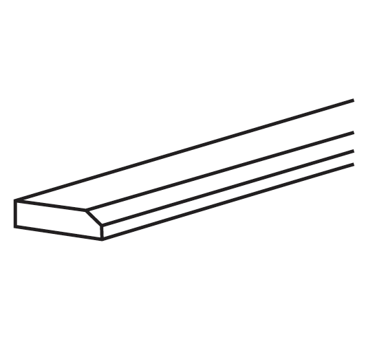 BEM8 - Assembled Cream White Shaker - Molding & Trim - EDGE MOLDINGS 2 1/4" X 3/4" X 96" - 2 1/4" X 3/4" X 96"