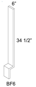 BF6 - Assembled Cream White Shaker - Base Filler - 3/4" thick 6" wide 30' tall with 4-1/2" toe kick