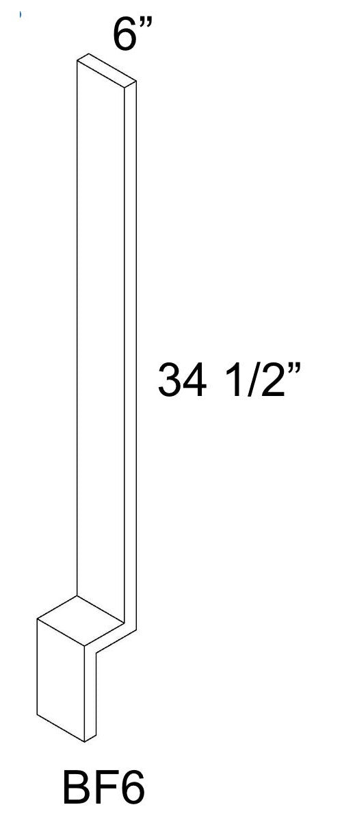 BF6 - Assembled Toffee Shaker - Base Filler - 3/4" thick 6" wide 30' tall with 4-1/2" toe kick