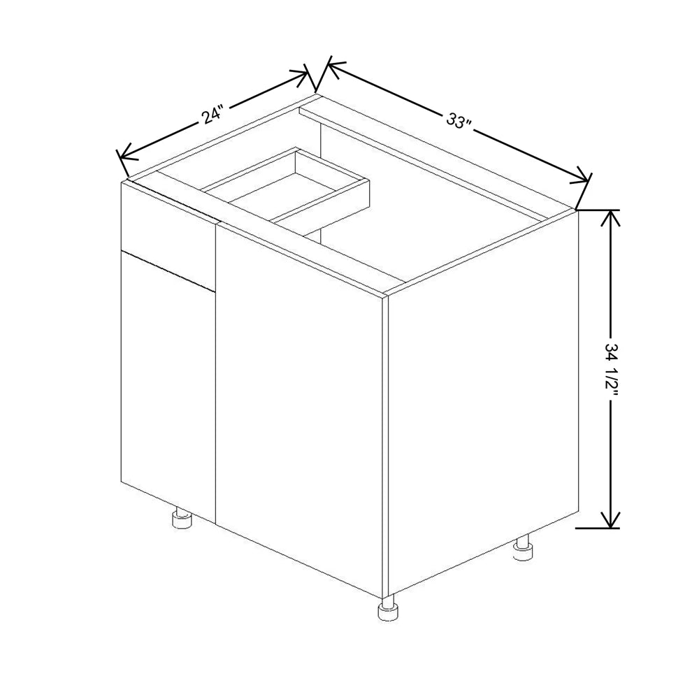 Fabuwood Ovela Catalina Woodline 4 39" To 42" W X 34 1/2" H X 24" D Blind Base With Drawer Cabinet