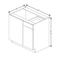 CNC Luxor Misty Grey 42 To 45" W X 34 1/2" H Blind Base Cabinet