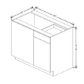 CNC Concord Sydney White 45 To 48" W X 34 1/2" H Blind Base Cabinet