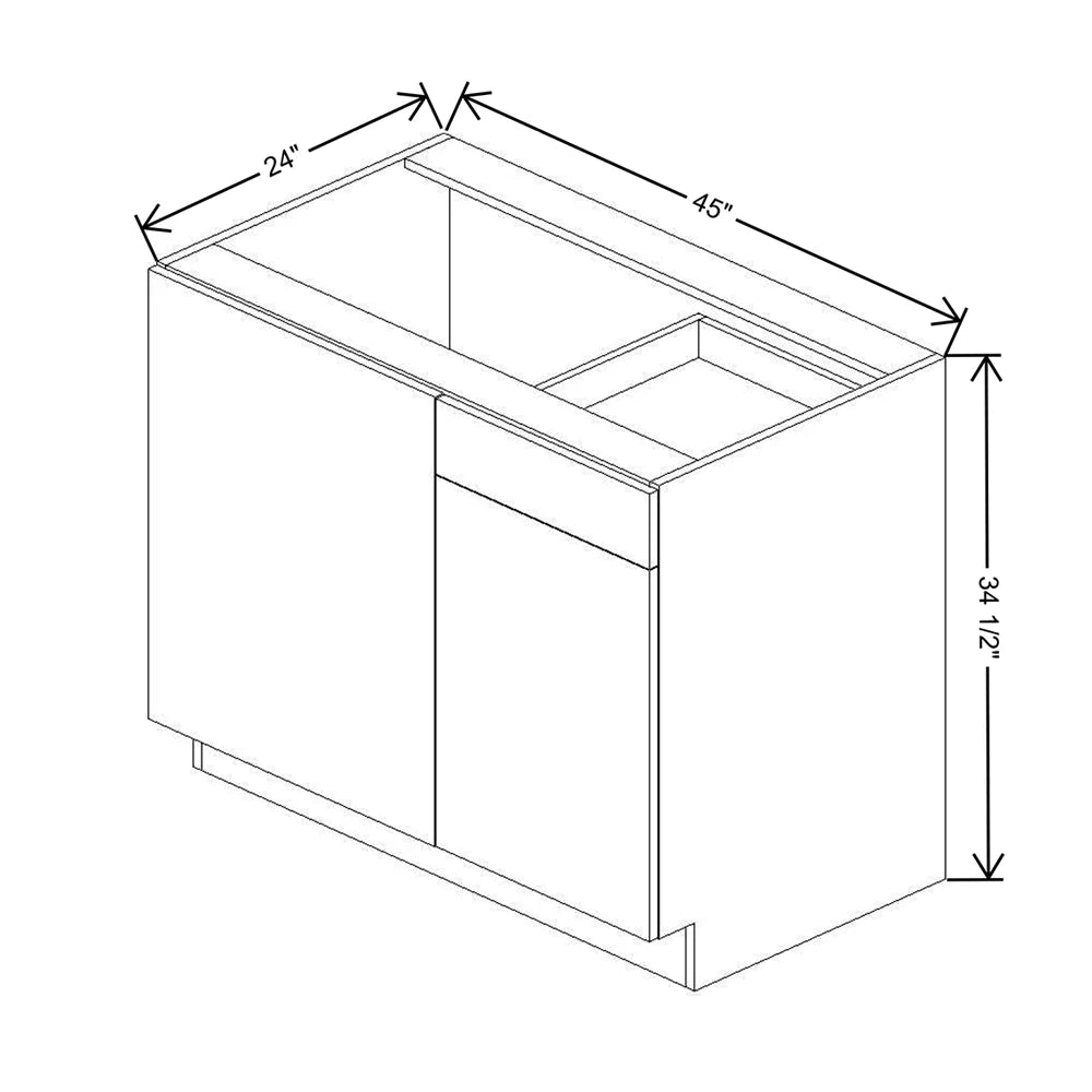CNC Concord Sydney White 45 To 48" W X 34 1/2" H Blind Base Cabinet
