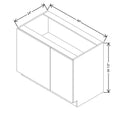 CNC Concord Elegant Dove 48 To 51" W X 34 1/2" H Full Height Blind Base Cabinet