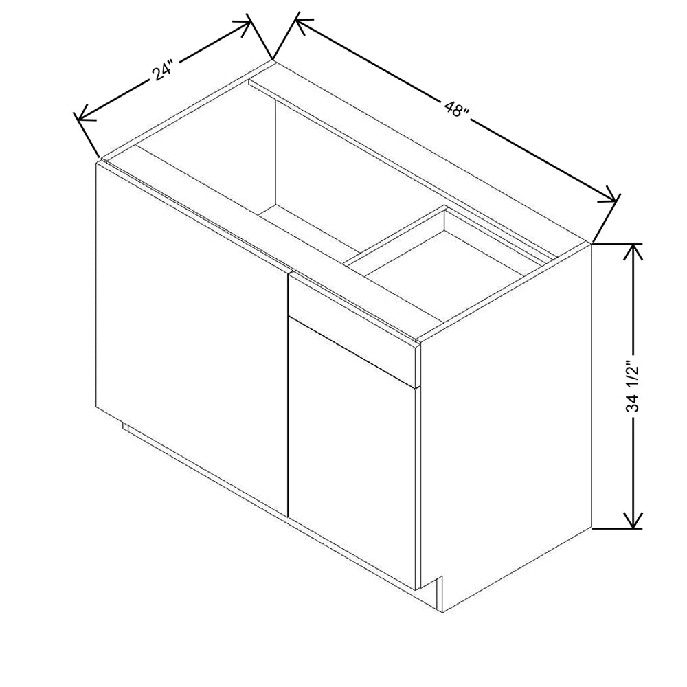 CNC Concord Richmond Stone 48 To 51" W X 34 1/2" H Blind Base Cabinet