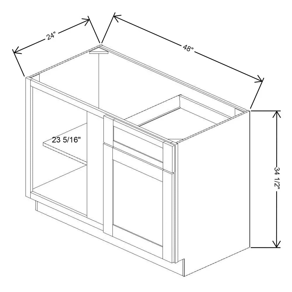 Fabuwood Allure Galaxy Natural Oak 48" to 51" W X 34 1/2" H X 24" D Blind Base Cabinet