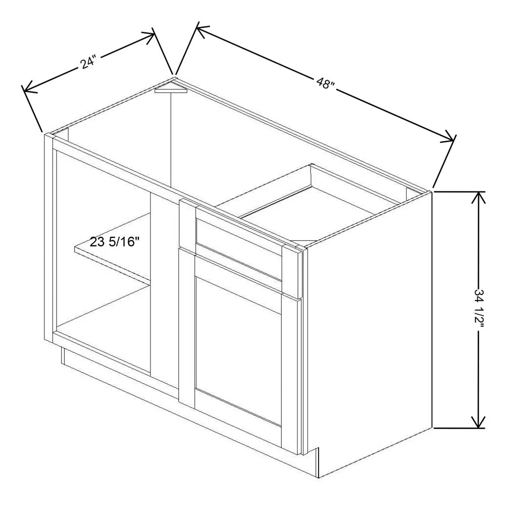 Fabuwood Allure Galaxy Claystone 48" To 51" W X 34 1/2" H X 24" D Blind Base Cabinet
