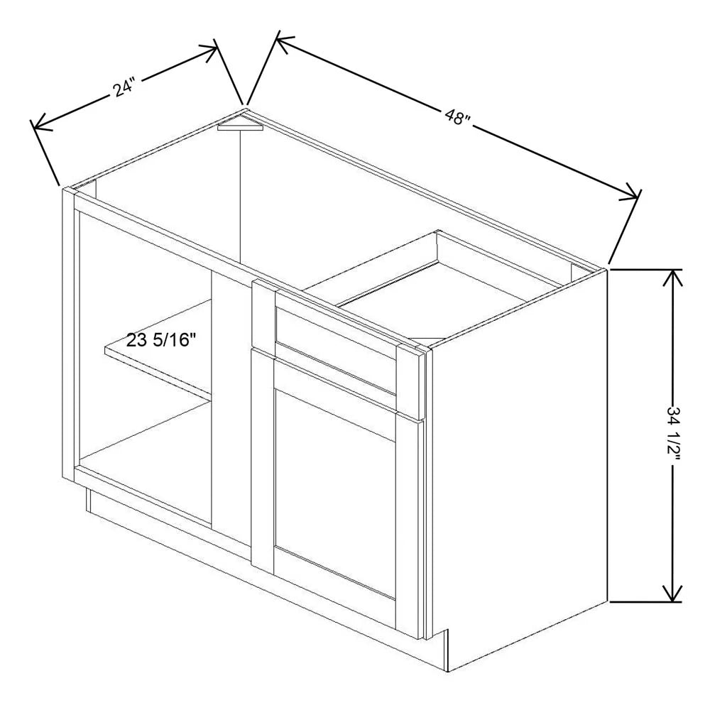 Fabuwood Quest Metro Mist 48" to 51" W X 34 1/2" H X 24" D Blind Base Cabinet