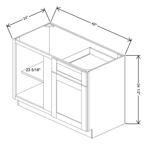 Fabuwood Allure Echo Cabernet Red 48" to 51" W X 34 1/2" H X 24" D Blind Base Cabinet