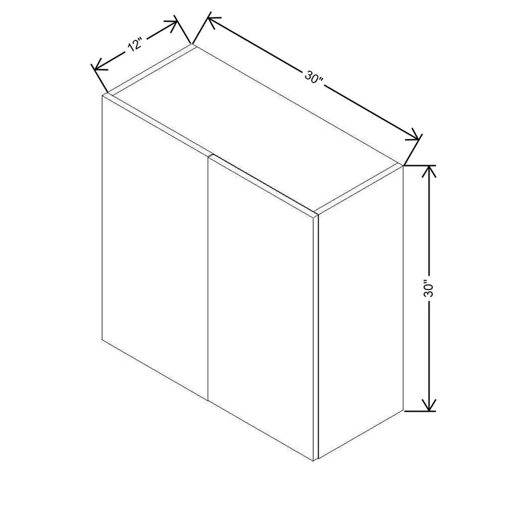 CNC Classic Milano Snow 30 To 33" W X 30" H Single Door Blind Wall Cabinet