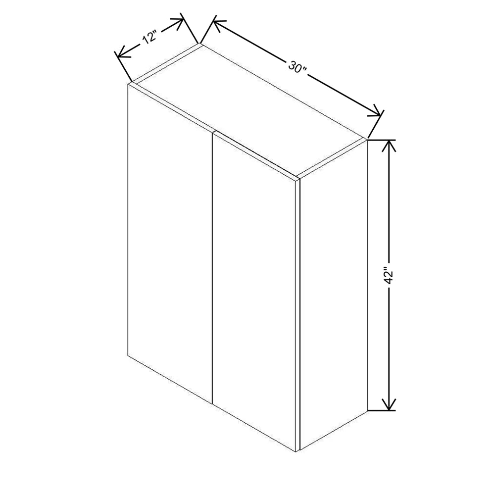CNC Luxor Smoky Grey 30 To 33" W X 42" H Blind Wall Cabinet