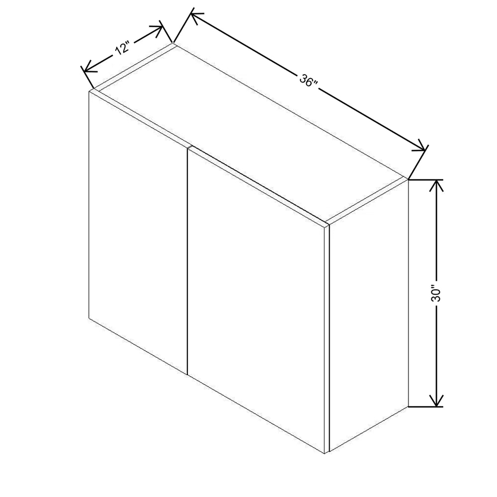 CNC Classic Broadway Chestnut 36 To 39" W X 30" H Double Door Blind Wall Cabinet