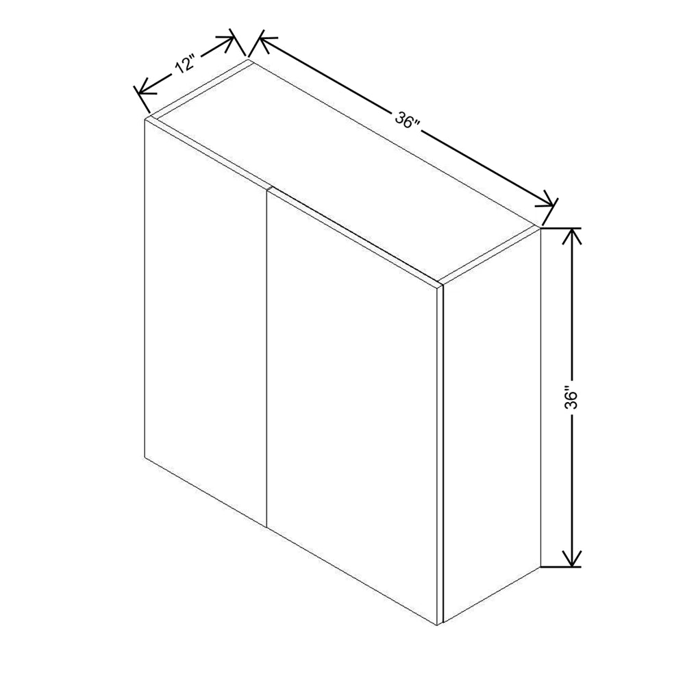 CNC Classic Versailles White 36 To 39" W X 36" H Double Door Blind Wall Cabinet