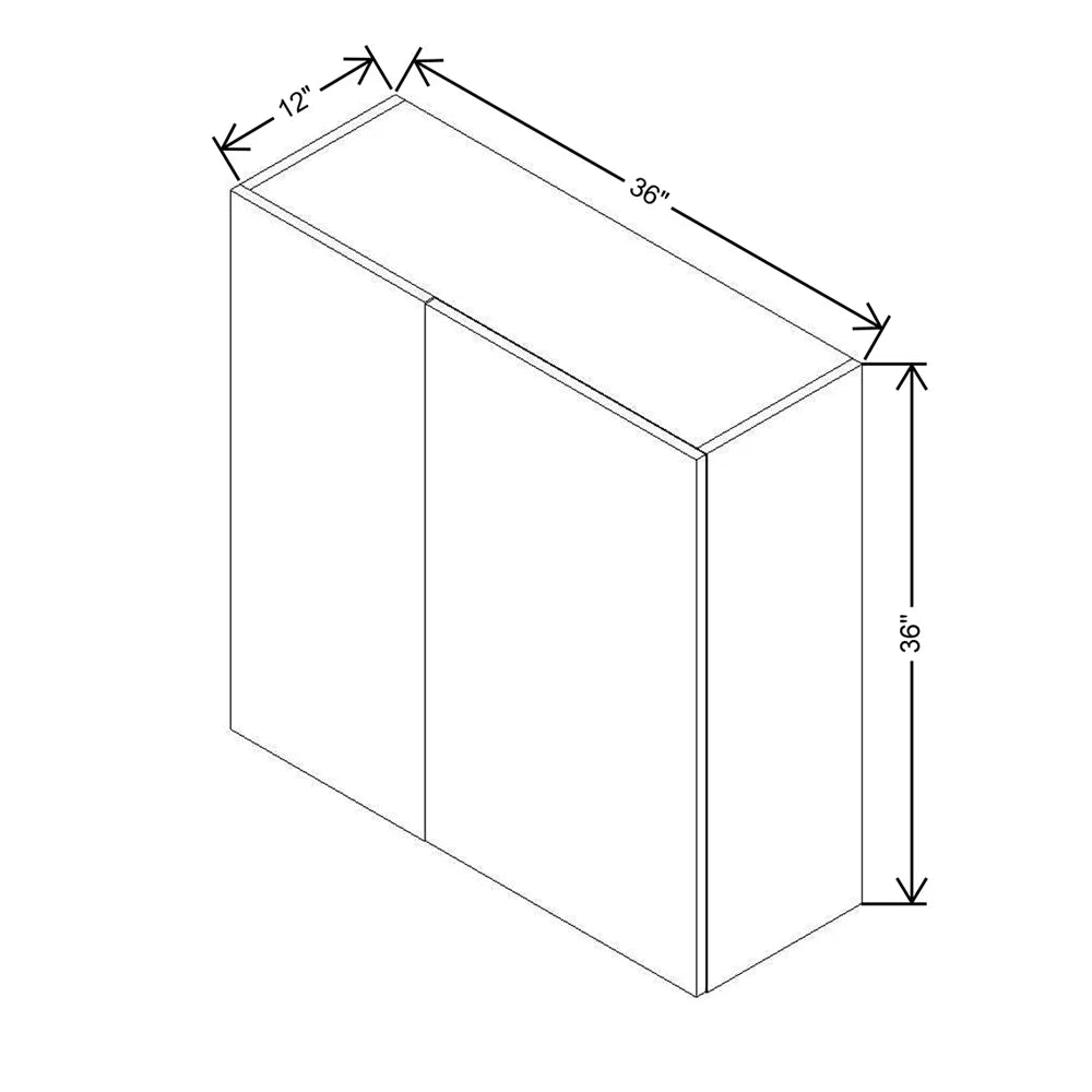 CNC Classic Milano Obsidian 36 To 39" W X 36" H Double Door Blind Wall Cabinet