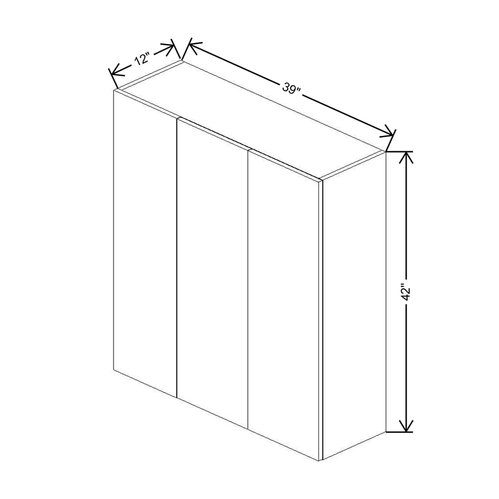 CNC Bedford Country Oak Honey 39 To 42" W X 42" H Double Door Blind Wall Cabinet