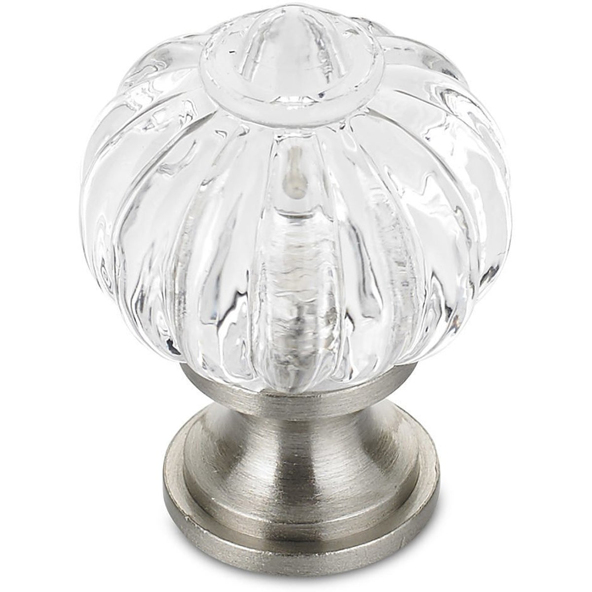 Richelieu 4035 eclectic cabinet knob in clear / brushed nickel