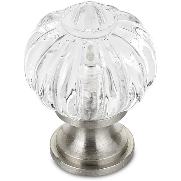 Richelieu 4035 eclectic cabinet knob in clear / brushed nickel