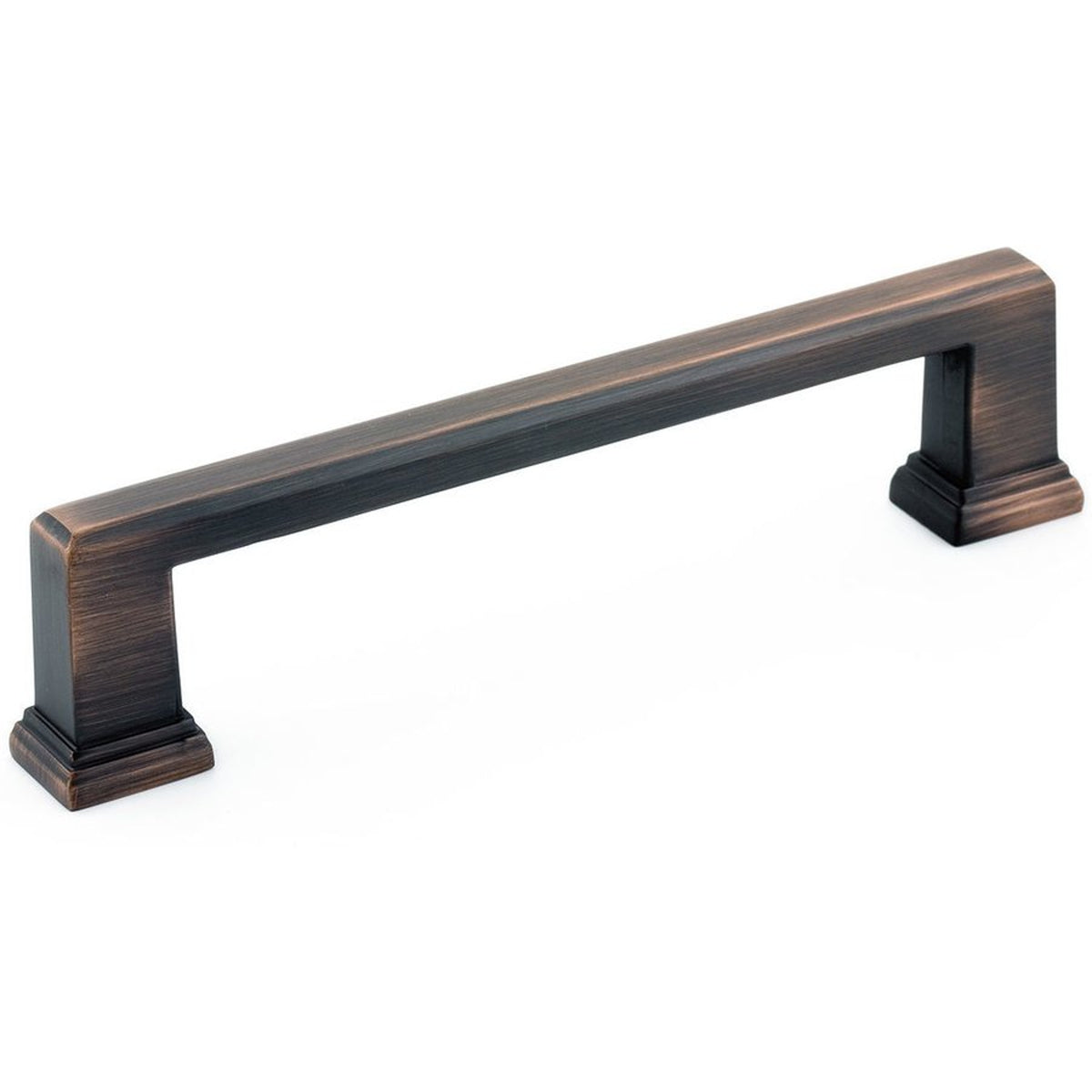 Richelieu 795 transitional cabinet pull in brushed oil-rubbed bronze