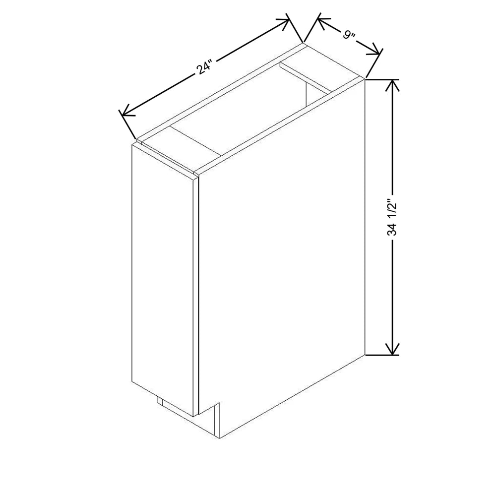 CNC Concord Park Avenue White 09" W X 34 1/2" H Base Spice Cabinet