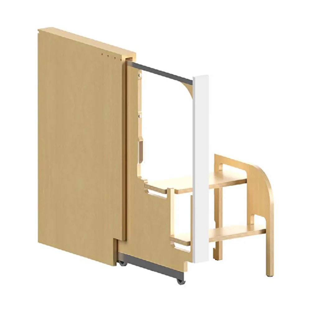 Fabuwood Allure Echo Timber Step Stool Pull Out Installed in Cabinet