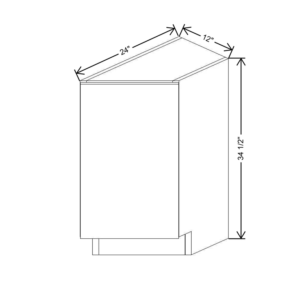 CNC Classic Broadway Silver Birch 24" W X 12" H Angle Base End Cabinet