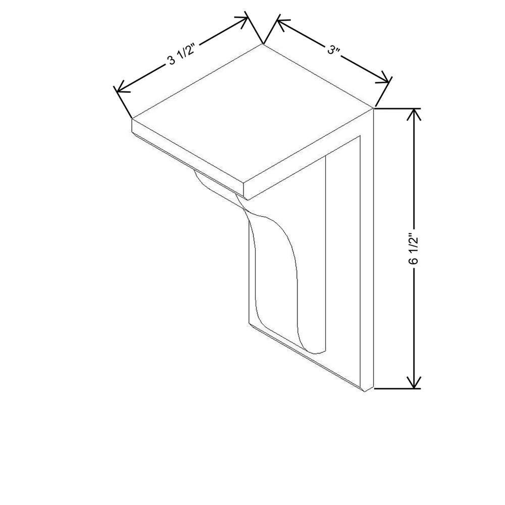 CNC Concord Park Avenue Ocean 3" W X 6 1/2" H X 3 1/2" D Corbel