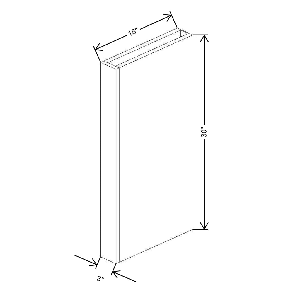 CNC Luxor Smoky Grey 3" W X 30" H X 15” D Column