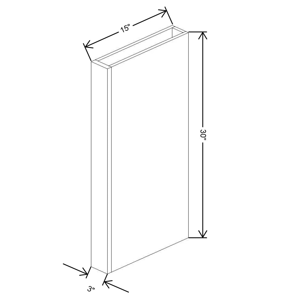 Fabuwood Allure Galaxy Pitch Black 3" W X 30" H X 12" D Wall Column